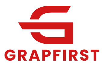 Red 'G' logo with 'GRAPFIRST' text on a white background